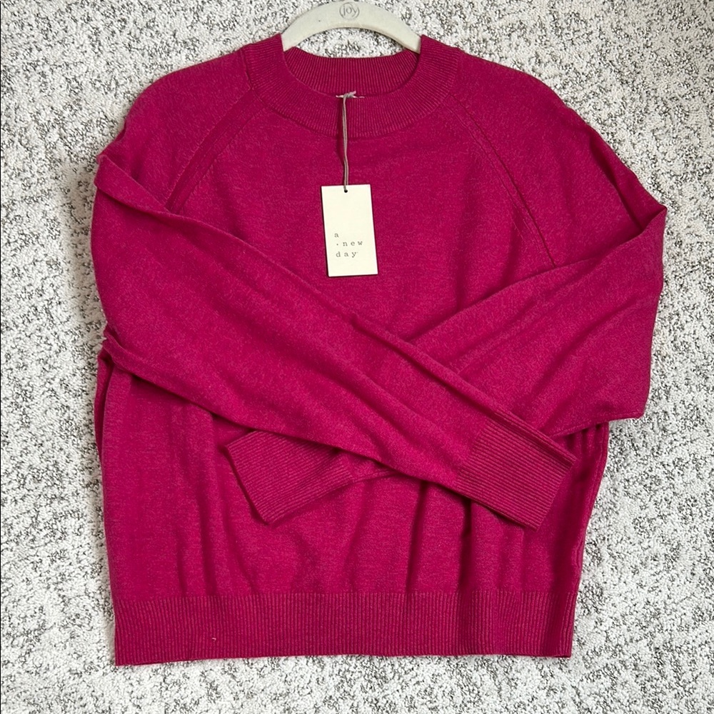 A New Day Pink Crewneck Sweater Soft Knit